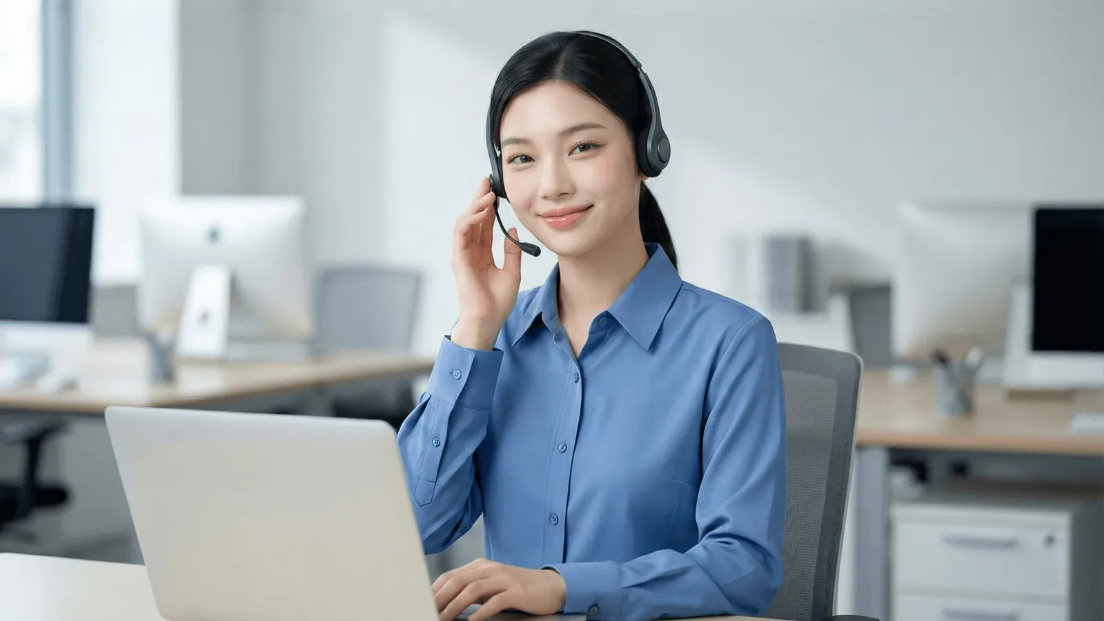 상담원이 빌게이트 소액결제 문의를 확인하는 모습
